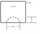 3' x 3.5' Rectangle
