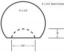 3' x 3.5' Semi Circle
