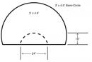 3' x 4.5' Semi Circle