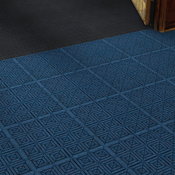 Waterhog MAX Carpet Tile Geometric Indigo Blue