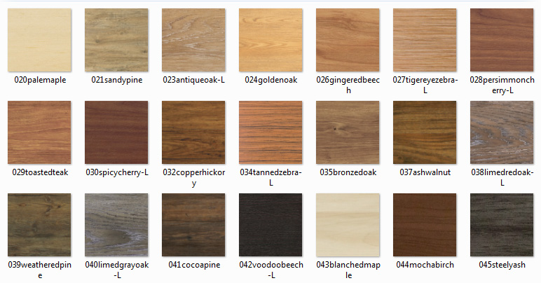 Vinyl Plank Flooring Color Chart