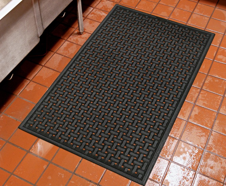 Comfort Flow Rubber Kitchen Drainage Mat Anti-Fatigue Slip Grease/Oil Resistant 