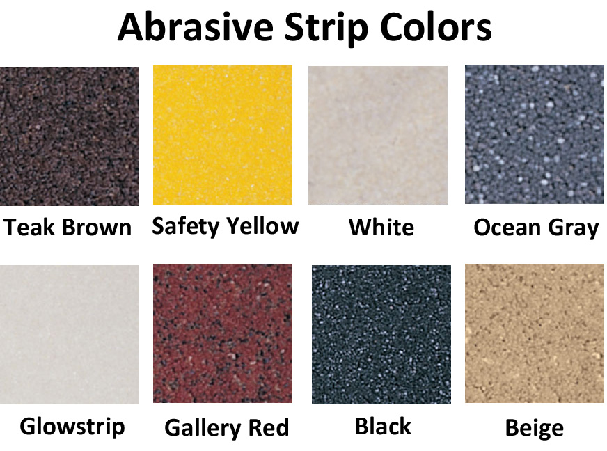 Heavy Duty Smooth Stair Tread with Abrasive Strip Colors