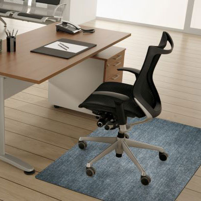 Desk Chair Mat Stonewash Collection Blue