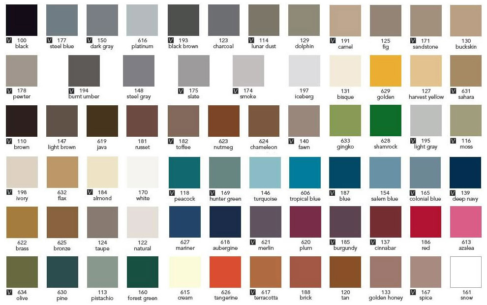 Johnsonite Vinyl Cove Base Color Chart