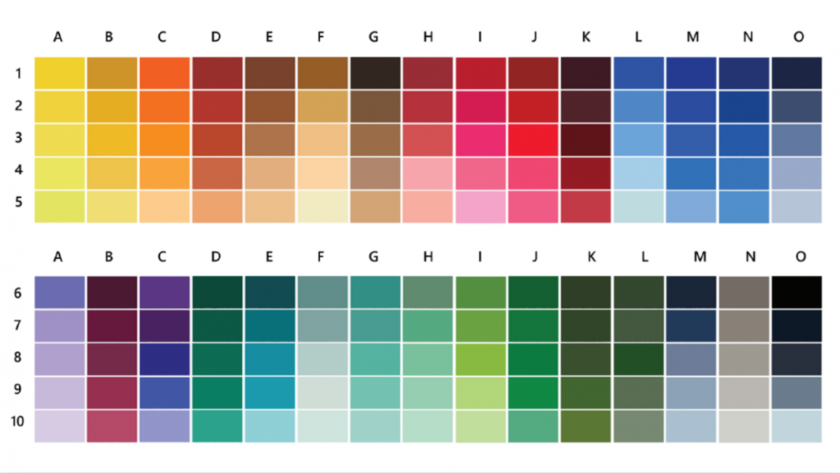 Colorstar Impressions Logo Mat Color Chart