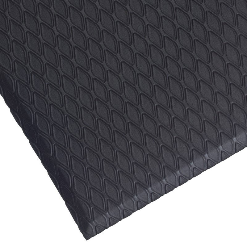 Choice 3' x 3' Black Rubber Connectable Anti-Fatigue Floor Mat - 1/2 Thick