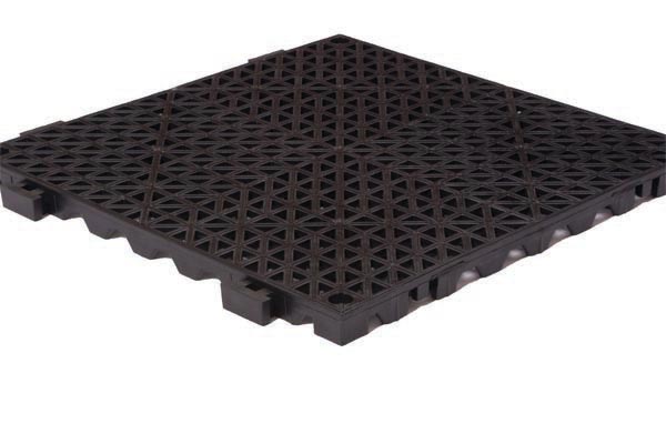 Apache Mills Grid Step Interlocking Drainage Tiles in Black