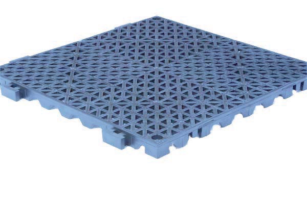 Grid Step Interlocking Drainage Tiles in Pool Blue