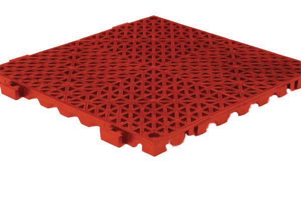 Apache Mills Grid Step Interlocking Drainage Tiles in Red