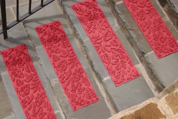 Waterhog Stair Treads Fall Day Design Solid Red
