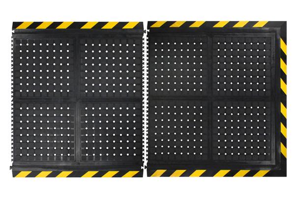 Linkable Anti-Fatigue Mats with Yellow Safety Borders