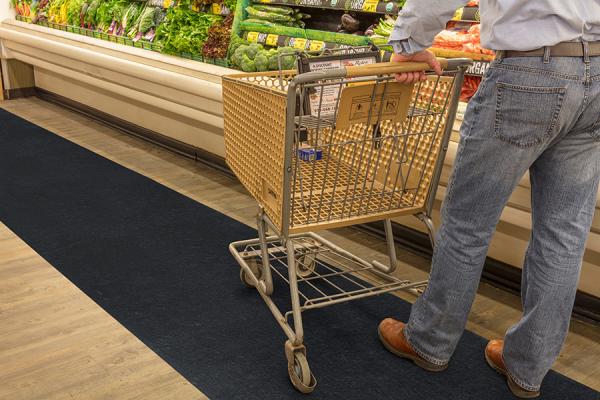 Sure Stride Low Profile Matting with Adhesive Backing for Grocery Store