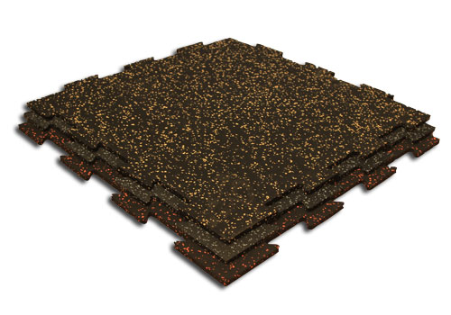 Recycled Rubber Gym Floor Interlocking Tiles in 20% Fleck Color