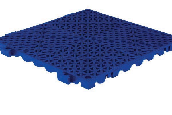 Grid Step Interlocking Drainage Tiles in Blue