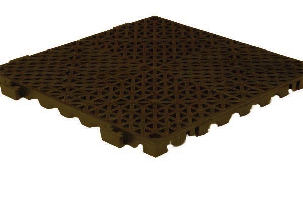 Grid Step Interlocking Drainage Tiles in Brown