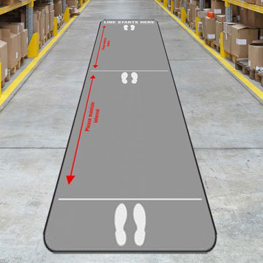 194LS/Line Starts Here Social Distancing Floor Mats