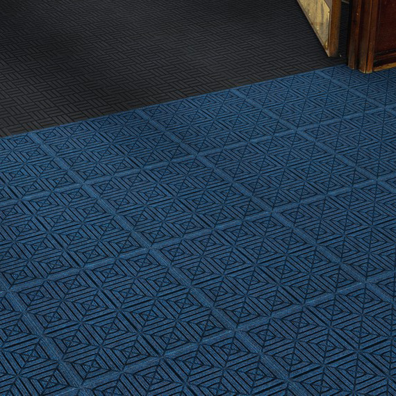 Waterhog MAX Carpet Tile Geometric Indigo Blue